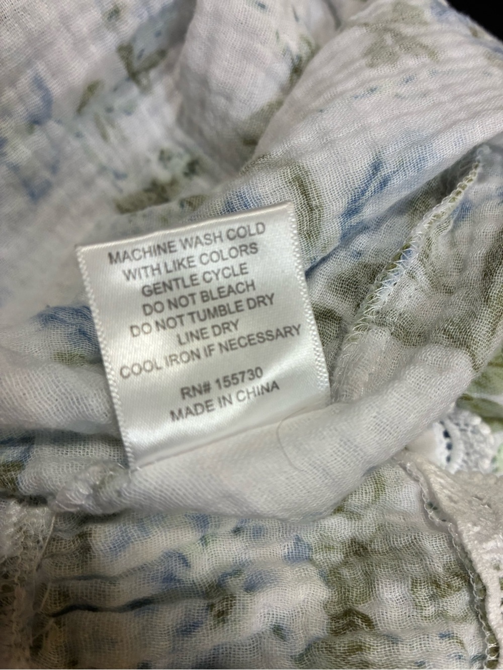 Laura Ashley White Button-Front Floral Blouse with Blue & Green Print - Picture 10 of 10